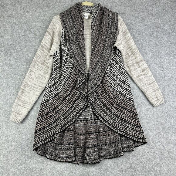 Anthropologie Sioni Open Cardigan Womens Medium Mixed Print Casual LS Cozy Boho* - Picture 1 of 10